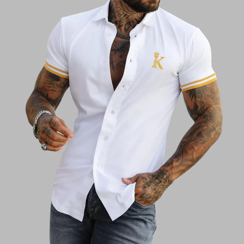 Herren Slim Fit Kurzarmhemd mit Knopfleiste – Lässige Eleganz für jeden Tag