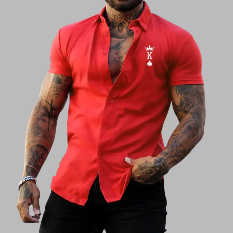 Herren Slim Fit Kurzarmhemd mit Knopfleiste – Lässige Eleganz für jeden Tag
