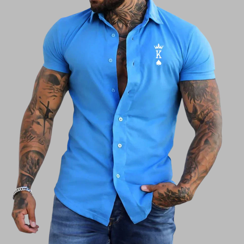 Herren Slim Fit Kurzarmhemd mit Knopfleiste – Lässige Eleganz für jeden Tag