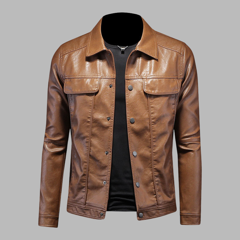 Klassische Biker-Lederjacke für Herren – Vintage-Motorrad-Stil