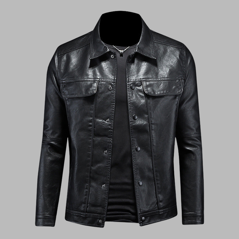 Klassische Biker-Lederjacke für Herren – Vintage-Motorrad-Stil
