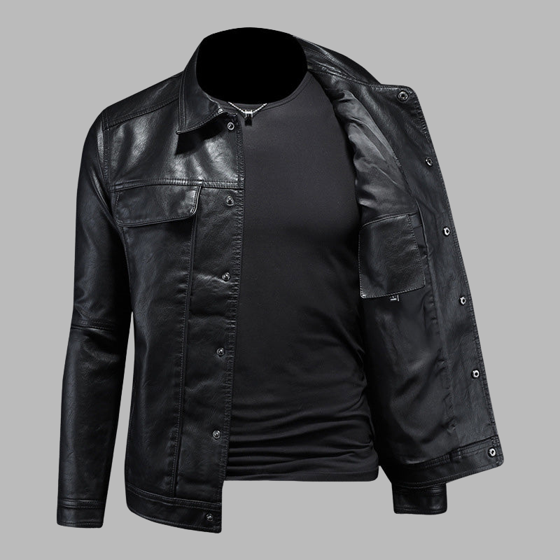 Klassische Biker-Lederjacke für Herren – Vintage-Motorrad-Stil