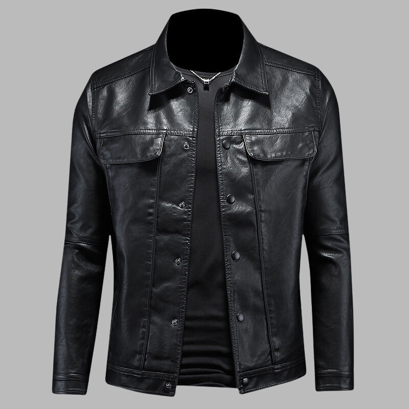 Klassische Biker-Lederjacke für Herren – Vintage-Motorrad-Stil