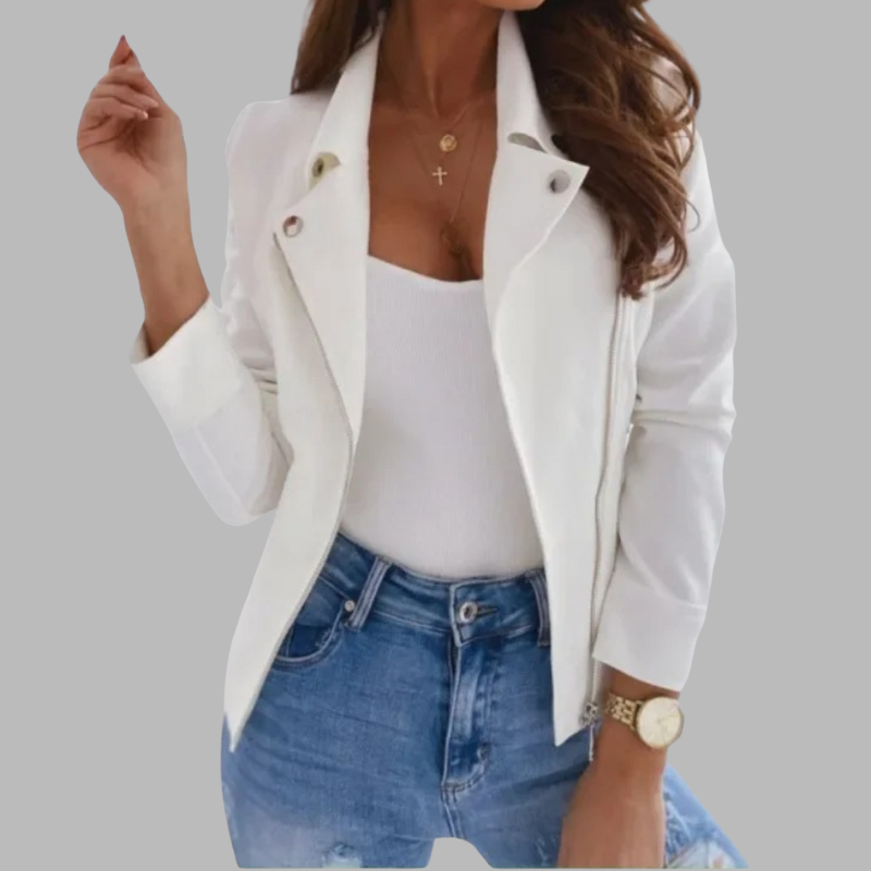 Taillierter Lederblazer für Damen – Schicke Büro- und Freizeitjacke