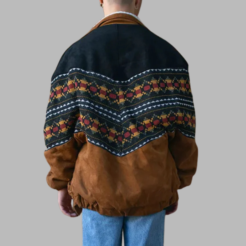 Übergroße Fleecejacke für Herren – Gemütliche Streetwear mit Tribal-Muster