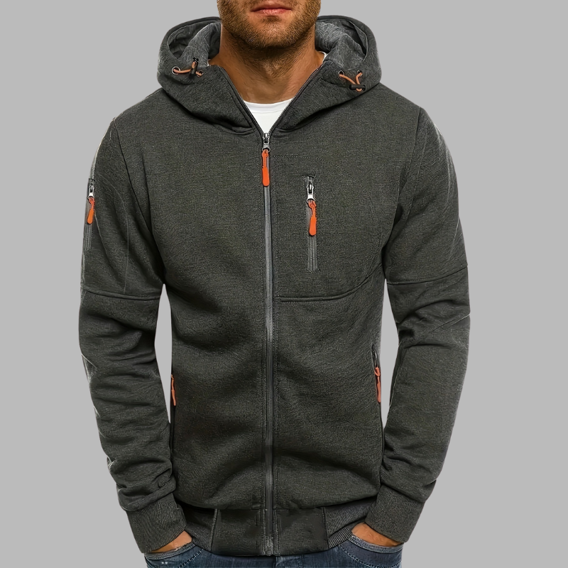 Lässiger Herren Zip-Up Hoodie – Leichte Sport-Sweatjacke