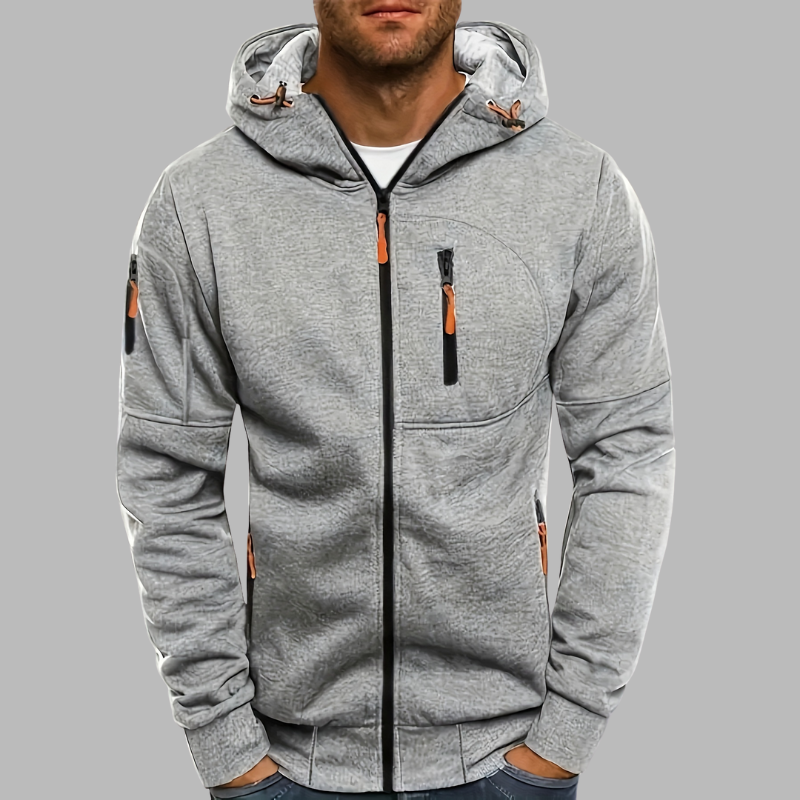 Lässiger Herren Zip-Up Hoodie – Leichte Sport-Sweatjacke