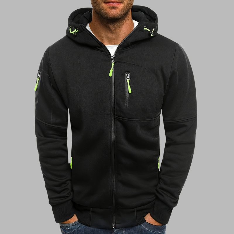 Lässiger Herren Zip-Up Hoodie – Leichte Sport-Sweatjacke
