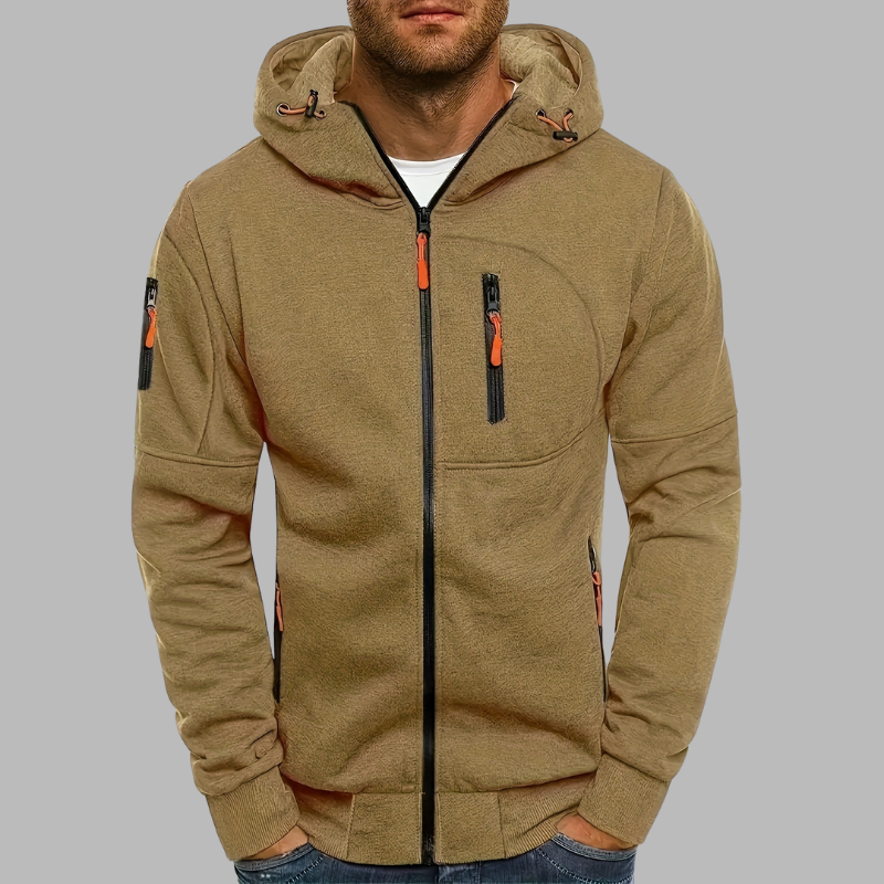 Lässiger Herren Zip-Up Hoodie – Leichte Sport-Sweatjacke