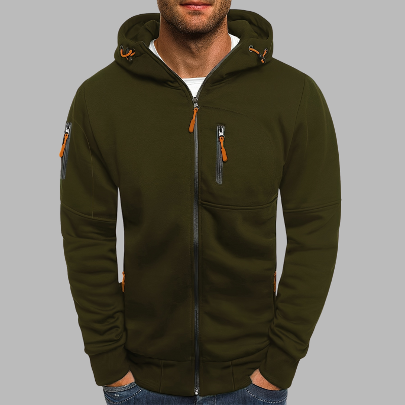 Lässiger Herren Zip-Up Hoodie – Leichte Sport-Sweatjacke