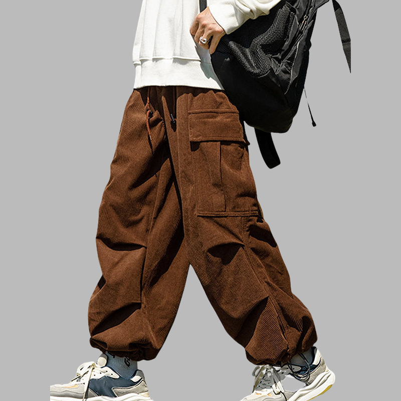 Herren-Cargohose aus Cord im Relaxed Fit mit Multi-Pocket-Design – Lässiger Streetwear-Komfort