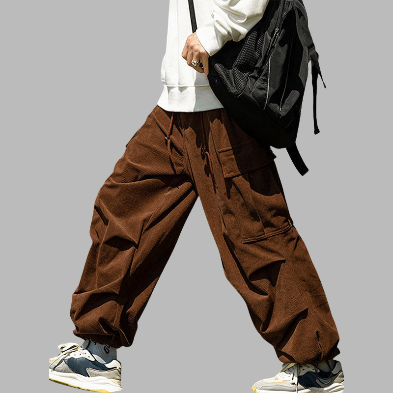 Herren-Cargohose aus Cord im Relaxed Fit mit Multi-Pocket-Design – Lässiger Streetwear-Komfort
