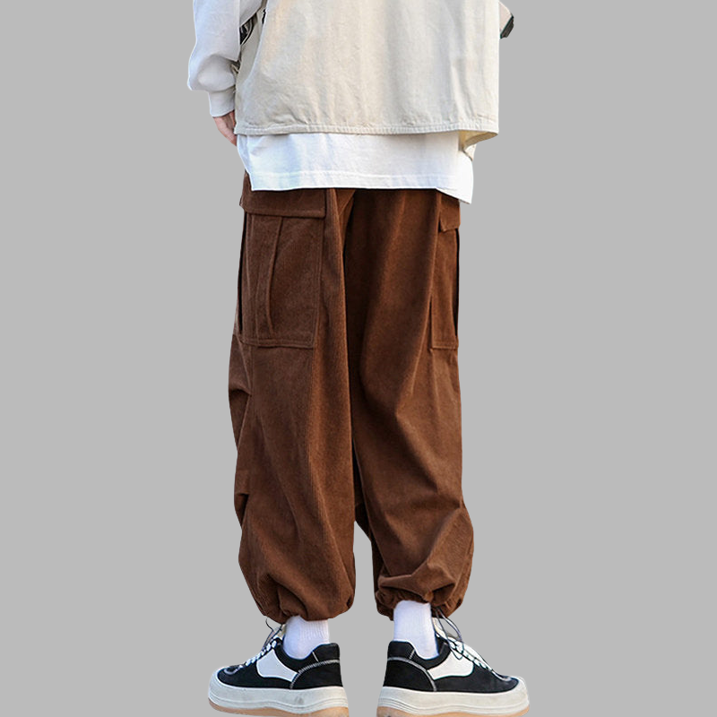 Herren-Cargohose aus Cord im Relaxed Fit mit Multi-Pocket-Design – Lässiger Streetwear-Komfort