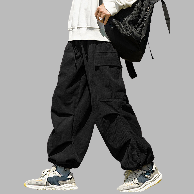 Herren-Cargohose aus Cord im Relaxed Fit mit Multi-Pocket-Design – Lässiger Streetwear-Komfort