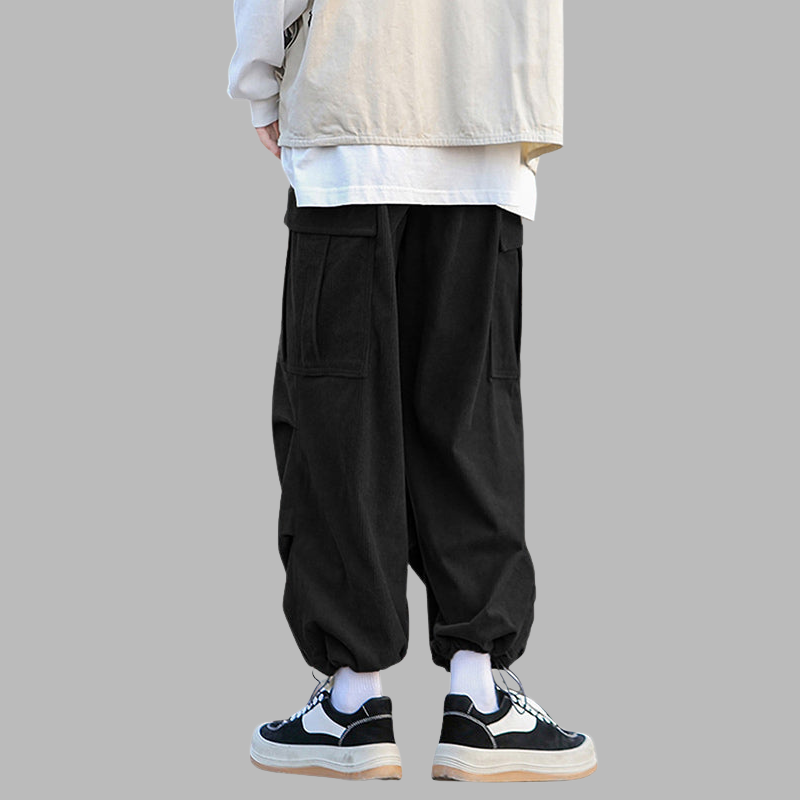 Herren-Cargohose aus Cord im Relaxed Fit mit Multi-Pocket-Design – Lässiger Streetwear-Komfort